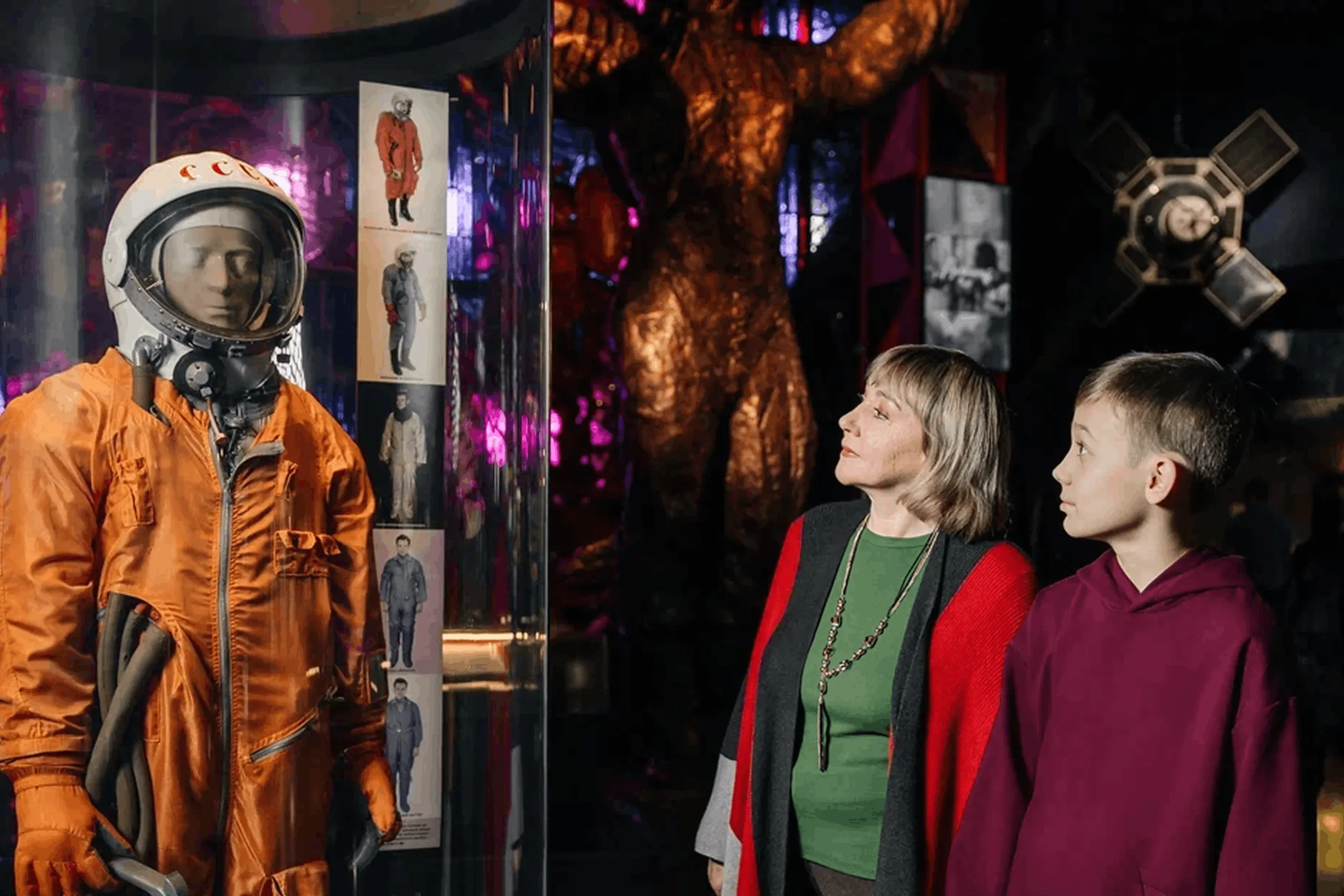 Family visiting museum